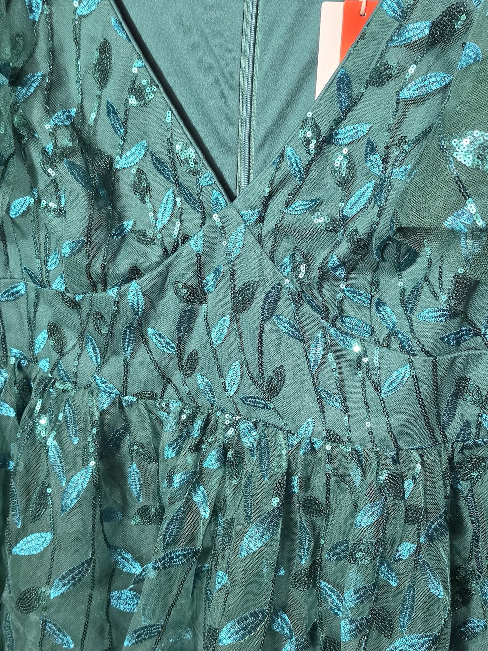 Plus Size Sparkly A-line Midi Tulle Dress - Picture 4 of 6